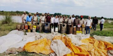 70000 ਹਜ਼ਾਰ ਲੀਟਰ, ਲਾਹਣ,10 ਚਾਲੂ ਭੱਠੀਆਂ , ਸ਼ਰਾਬ ਕੱਢਣ ਵਾਲਾ ਸਾਮਾਨ ਬਰਾਮਦ ਕੀਤਾ