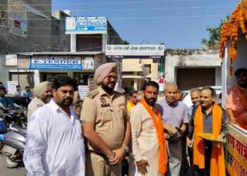 बजरंग दल विश्व हिंदू परिषद द्वारा शौर्य यात्रा गुरदासपुर में हुआ भव्य स्वागत