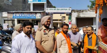बजरंग दल विश्व हिंदू परिषद द्वारा शौर्य यात्रा गुरदासपुर में हुआ भव्य स्वागत