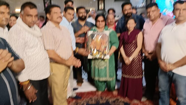 Madam Jiwan Gautam was honoured by Bapu Ganga Dass Welfare Committee on her retirement from the department