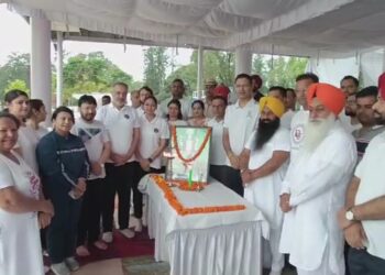 A program was organized at Police Line Hoshiarpur on the occasion of National Yoga Day