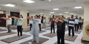 District Legal Services Authority Shaheed Bhagat Singh Nagar celebrated International Yoga Day at New Judicial Court Complex.
