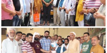 बाबा बर्फानी लंगर सेवा समिति ब्रांच माहिल पुर की ओर से श्री अमरनाथ यात्रा के दौरान लगाए जाने वाले लंगर के लिए रसद भेजी गई