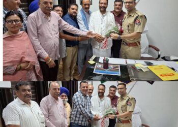 ਹੀਰਾ ਵਾਲੀਆ ਦੀ ਅਗਵਾਈ ਹੇਠ ਭਾਜਪਾ ਆਗੂਆਂ ਵਲੋਂ ਨਵ ਨਿਯੁਕਤ ਐਸ.ਐਸ.ਪੀ ਨਾਲ ਮੁਲਾਕਾਤ ਕੀਤੀ ਗਈ ਭਾਰਤੀ ਜਨਤਾ ਪਾਰਟੀ ਪੁਲਿਸ ਨੂੰ ਪੂਰਾ ਸਹਿਯੋਗ ਦੇਵੇਗੀ