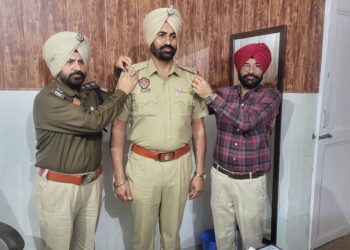 डीएसपी हेडक्वार्टर तजिंदर पाल सिंह गोराया के गनमैन हेड कांस्टेबल हरप्रीत की हुई प्रमोशन