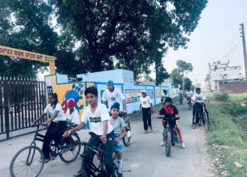 ‘ਯੁੱਧ ਨਸ਼ਿਆਂ ਵਿਰੁੱਧ’ ਮੁਹਿੰਮ ਤਹਿਤ ਖ਼ੇਲੋ ਇੰਡੀਆ ਦੇ ਖਿਡਾਰੀਆਂ ਵੱਲੋਂ ਸਾਈਕਲ ਰੈਲੀ